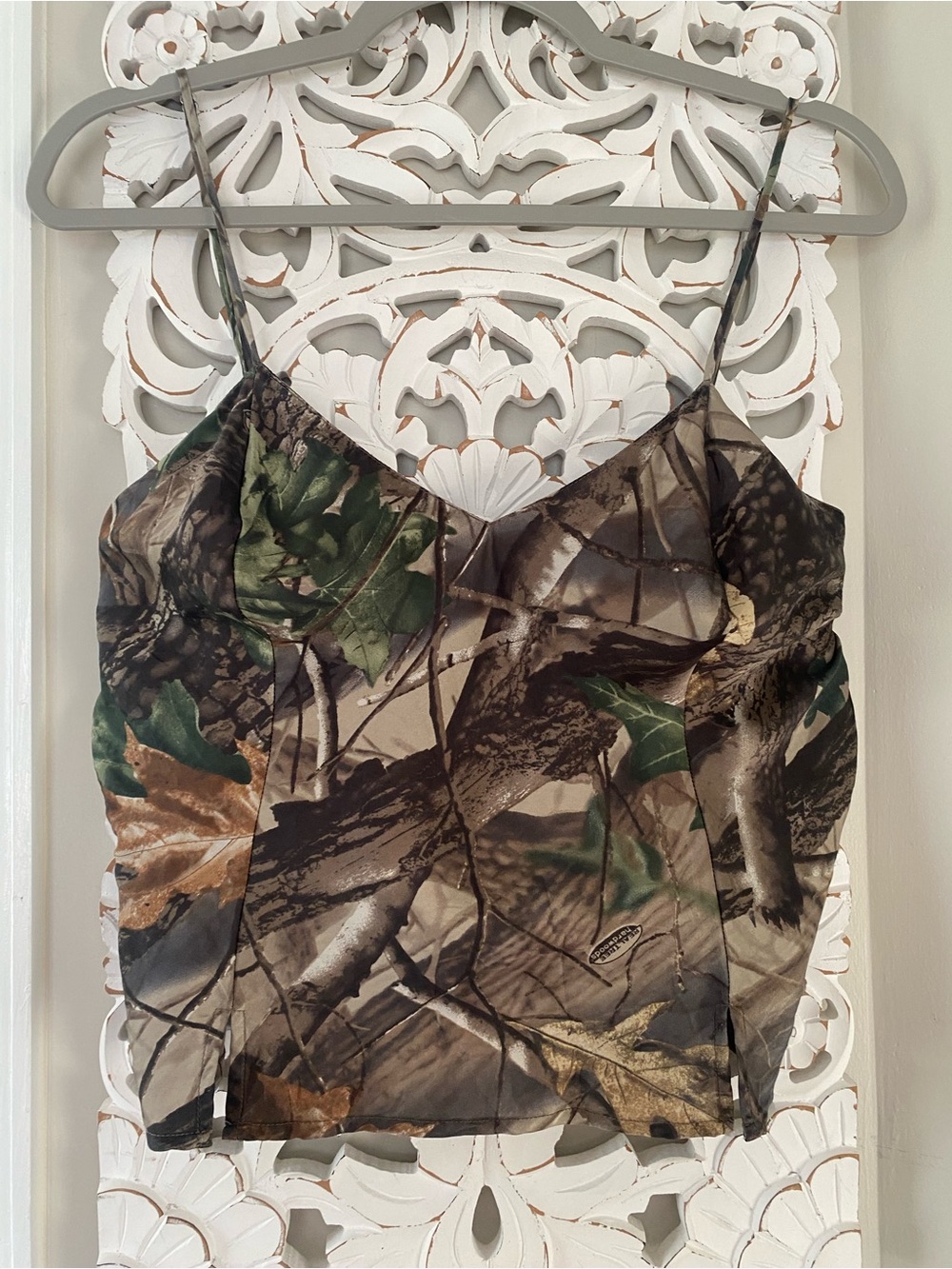 Vintage 90s Y2K Magic Silk 100% Silk RealTree Hardwoods Cami Tank Top XL